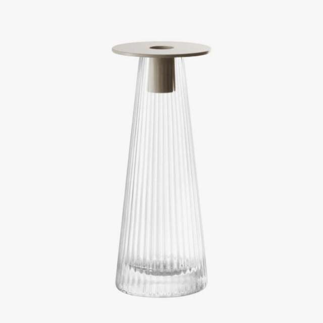 LSA Beacon Candle Holder/Vase Grey 22CM - Beacon Candle Holder/Vase Clear/Concrete Grey 22CM - image 1