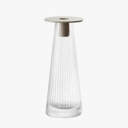 LSA Beacon Candle Holder/Vase Grey 22CM - Beacon Candle Holder/Vase Clear/Concrete Grey 22CM - thumbnail 1
