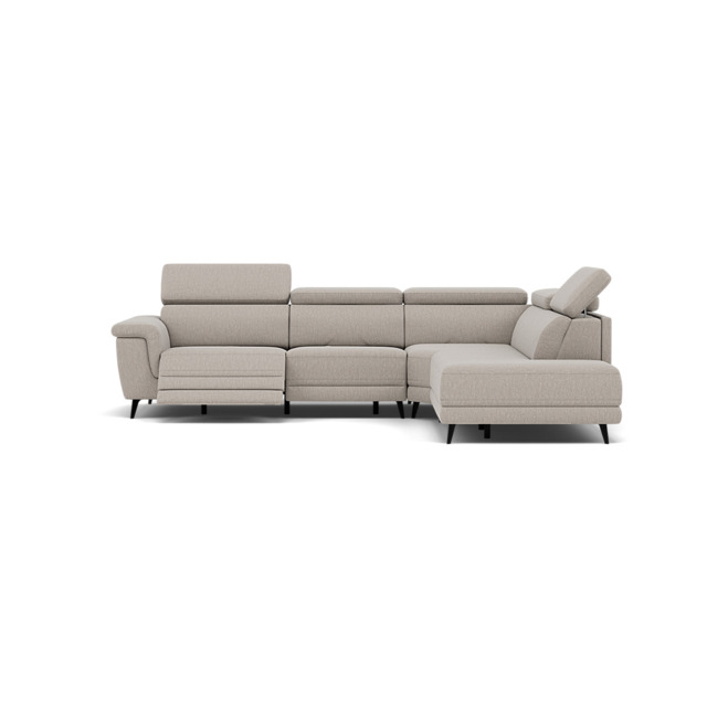 Sparta Corner Recliner Sofa - Combination 3 - Left Hand Facing Sofa Corner Group (Two Motors) Fabric - Left Hand Facing - Power with Power Headrest & USB - KB-1292-UK Amigo Dove - image 1