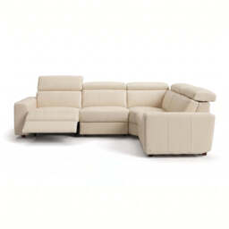 Nicoletti Rossini Corner Sofa - Corner Group with Power Recliner & Headrest CB - Right Hand Facing - Power with Power Headrest & USB - Torello PS Bianco 93 - thumbnail 1