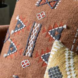 Arlo Embellished Cushion Brown - Arlo Embellished Cushion Brown 50CM - thumbnail 2