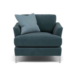 Tulip Armchair - Chair Fabric - Manhattan Airforce/Avana Cream/Lattice Haze / Brushed Chrome - thumbnail 1