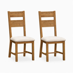Willowmere Pair of Slat Back Dining Chairs - Slat Back Dining Chair - Pair Oak