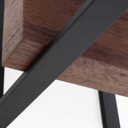 Milburn Side Table - End Table Saroland Sintered Stone / Brown Cherry Paper Veneer / Black Metal Frame - thumbnail 6