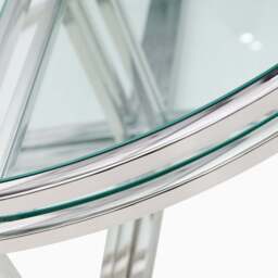 Venice Large Coffee Table - Grand Coffee Table Set Clear Glass / Stainless Steel - thumbnail 5