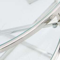 Venice Large Coffee Table - Grand Coffee Table Set Clear Glass / Stainless Steel - thumbnail 4