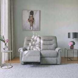 G Plan Holmes 2 Seater Recliner Sofa - 2 Seater Power Recliner Sofa (Right) Grade L - Right Hand Recliner - L840 Cambridge Chalk - thumbnail 2