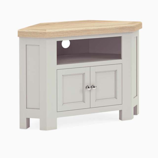 Salford 2 Door Corner TV Unit - Corner TV Unit With 2 Doors Stone Grey - image 1