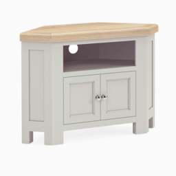 Salford 2 Door Corner TV Unit - Corner TV Unit With 2 Doors Stone Grey