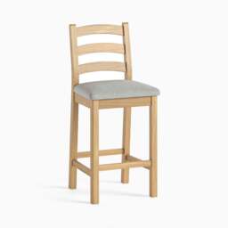 Navarre Bar Stool - Bar Stool Oak / Beige Fabric - Beige - thumbnail 1