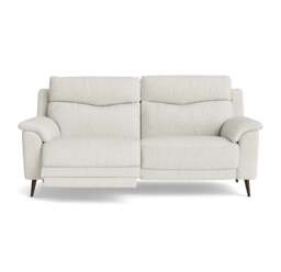 Revel Small 3 Seater Recliner Sofa - 2.5 Seater Sofa with 2 Power Recliners (Compact) Fabric - Power Recliner with USB - FAB-LKV - 18 FROST - thumbnail 1