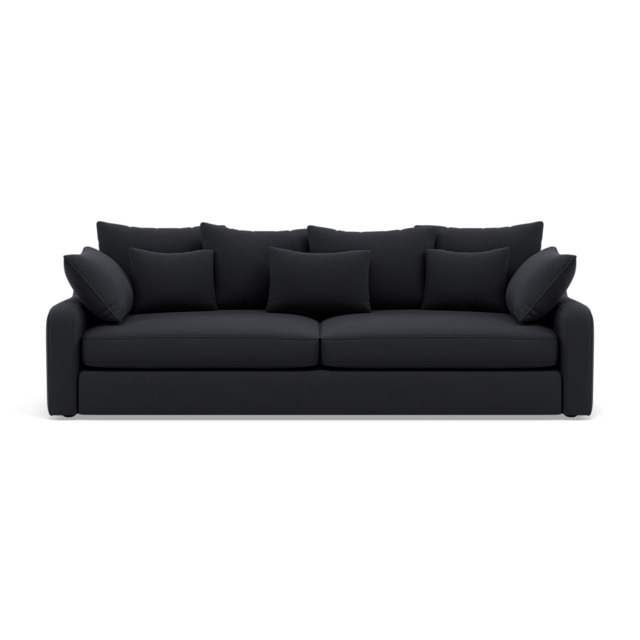 Thalia 3 Seater Sofa - Large Split Sofa Grade B - Split Back Frame - Pillow Back / Plush Velvet Charcoal - image 1