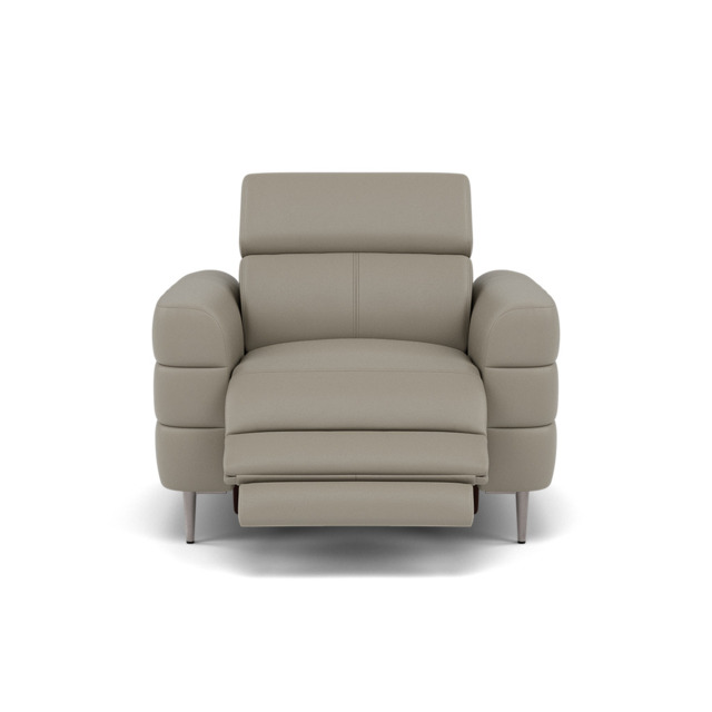 Hoy Recliner Armchair - Chair W/ Power Recliner W/ Manual Headrest Cat M - Power with Manual Headrest - M5653 Melbourne Light Grey - image 1