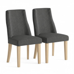Luna Pair of Light Oak/Charcoal Dining Chairs - Luna Dining Chair - Pair Light Oak / Charcoal - thumbnail 1