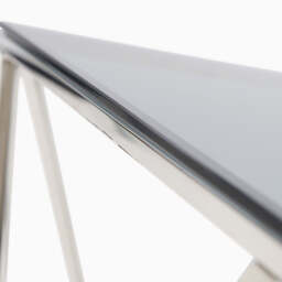 Pisa Side Table - Lamp Table Smoked Glass / Stainless Steel - thumbnail 6