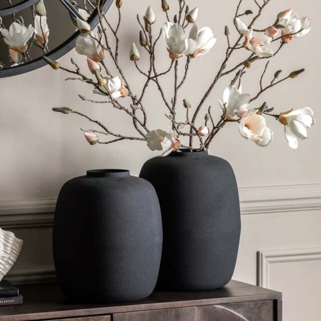 Zia Vase Black Set Of 2 - DHD Zia Vase Black 2Pk - image 1