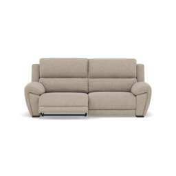 Echo 3 Seater Recliner Sofa - 2.5 Seater Sofa 2 Power Recliners Lumber Support Fabric - Power With Power Headrest Footrest Lumbar & USB - FAB-MIL-120 MINK - thumbnail 1