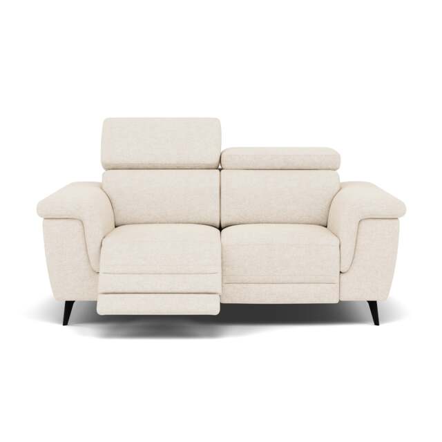 Sparta 2 Seater Recliner Sofa - 2 Str W/ 2 Power Recliner W/ 2 Power Headrest Fabric - Power with Power Headrest & USB - KB-1285-UK Darwin Ivory - image 1