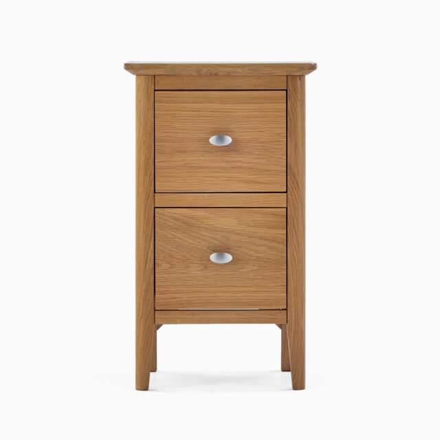 Bexley Narrow 2 Drawer Bedside - Narrow 2 Drawer Bedside Oak - image 1