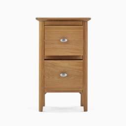 Bexley Narrow 2 Drawer Bedside - Narrow 2 Drawer Bedside Oak - thumbnail 2