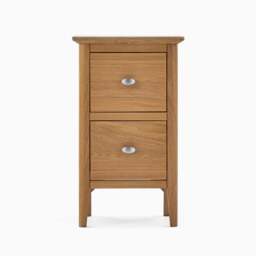 Bexley Narrow 2 Drawer Bedside - Narrow 2 Drawer Bedside Oak - thumbnail 1