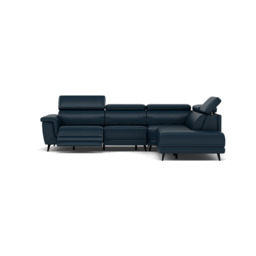 Sparta Corner Recliner Sofa - Combination 4 - Right Hand Facing Sofa Corner Group (Two Motors) Cat M/S - Right Hand Facing - Power with Power Headrest & USB - M5661 Melbourne Navy Blue