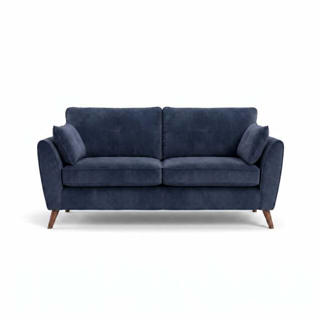 Zara 3 Seater Sofa - 3 Seater Sofa - Plush Navy / Light Feet - image 1