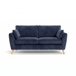 Zara 3 Seater Sofa - 3 Seater Sofa - Plush Navy / Light Feet