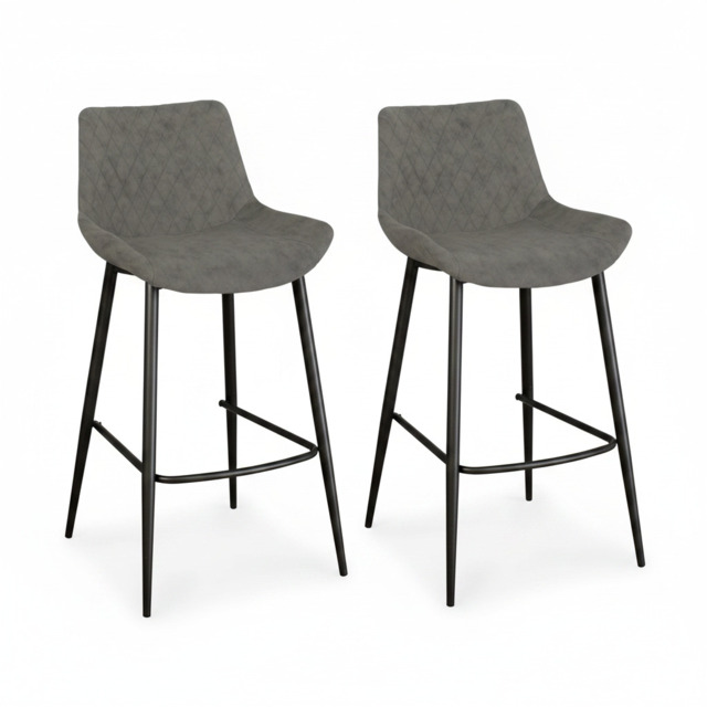 Ace Pair of Antique Grey Bar Stools - Bar Stool - Pair Antique Grey - image 1