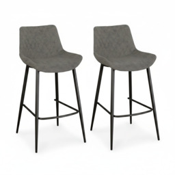 Ace Pair of Antique Grey Bar Stools - Bar Stool - Pair Antique Grey