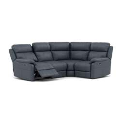 Fara Small Corner Recliner Sofa - Combination 5 2 Corner 1 with 2 Power Recliners Cat 25S - Right Hand Facing - Power Recliner with USB - NCS-313E OCEAN BLUE