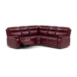 Galaxy Corner Recliner Sofa - Combination 3 2 Corner 2 with 2 Power Recliners Cat 20S - Left Hand Facing - Power Recliner with USB - BVS-035C DEEP RED - thumbnail 1