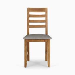 Solvi Pair of Oak/Linen Dining Chairs - Dining Chair - Pair Oak / Linen - thumbnail 3