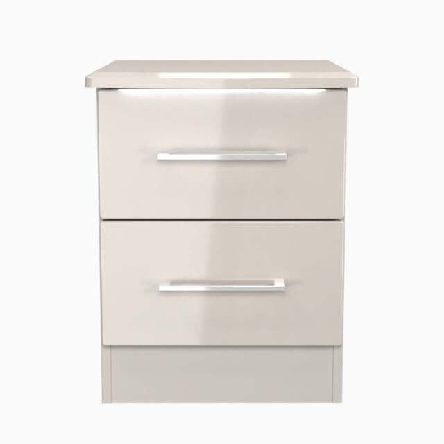 Portland 2 Drawer Bedside Cabinet - 2 Drawer Bedside Cabinet - KGK - Kashmir Gloss & Kashmir - image 1