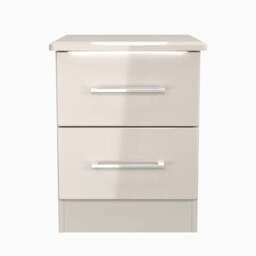 Portland 2 Drawer Bedside Cabinet - 2 Drawer Bedside Cabinet - KGK - Kashmir Gloss & Kashmir - thumbnail 1