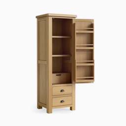Navarre Slim Larder Cabinet - Single Larder Unit Oak / Oak Veneer - thumbnail 2
