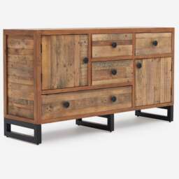 Detroit Wide Sideboard - Wide Sideboard Oaklands & Rustic Natural Finish - thumbnail 5