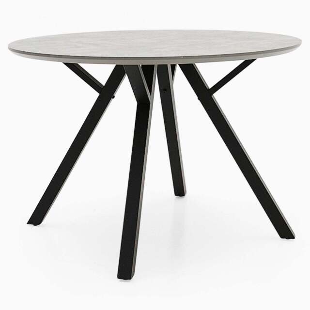 Akida Round Dining Table - Round Dining Table Faux Concrete / Black Powder - image 1