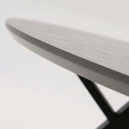 Akida Round Dining Table - Round Dining Table Faux Concrete / Black Powder - thumbnail 4