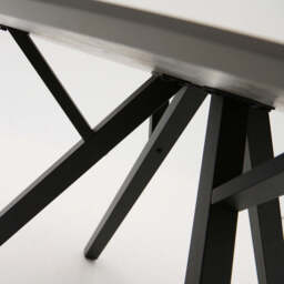 Akida Round Dining Table - Round Dining Table Faux Concrete / Black Powder - thumbnail 5