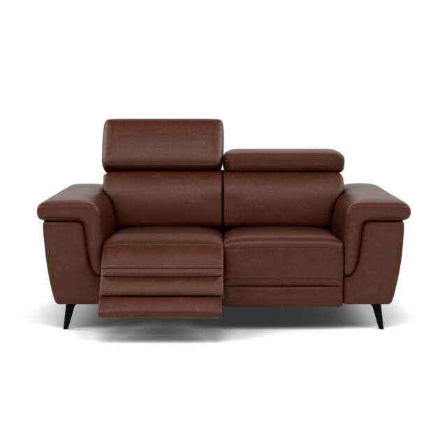 Sparta 2 Seater Recliner Sofa - 2 Str W/ 2 Power Recliner W/ 2 Power Headrest Cat M/S - Power with Power Headrest & USB - M1595 Monaco Coffee - image 1