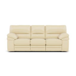 Gino 3 Seater Recliner Sofa - 3 Seater Power Recliner Sofa with USB Cat 60 - Power Recliner with USB - Cat-60/02 Montana Cool Cream - thumbnail 1
