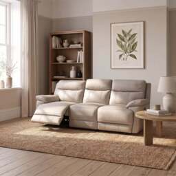 Tranquil 3 Seater Recliner Sofa - 3 Seater Sofa 2 Power Recliners Fabric - Power Recliner with USB - BFA-BLJ-22 DOVE GREY - thumbnail 2