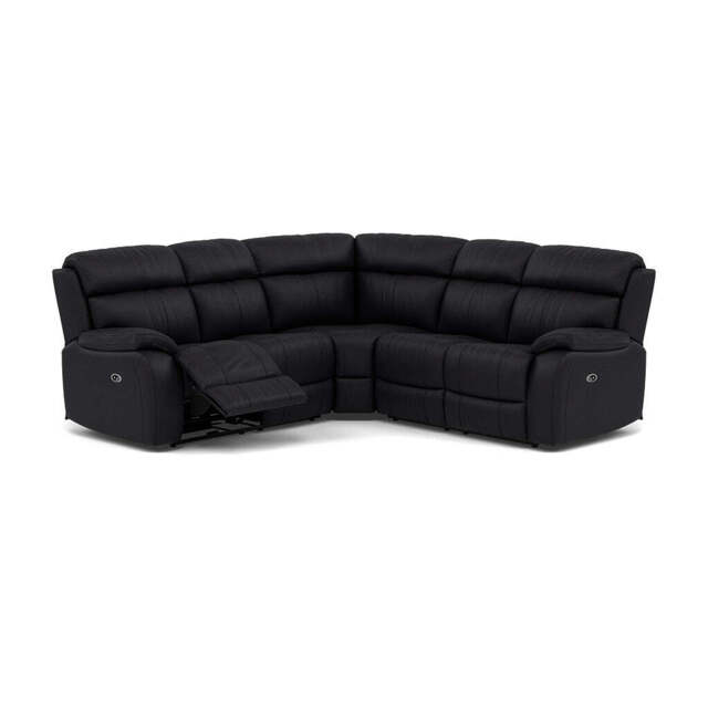 Galaxy Corner Recliner Sofa - Combination 3 2 Corner 2 with 2 Power Recliners Cat 25S - Left Hand Facing - Power Recliner with USB - NCS-023C BLACK - image 1