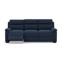 Eldon 3 Seater Power Recliner - 2.5 Seater Sofa 2 Power Recliners Fabric - Power Recliner Power Footrest Headrest & USB - FAB-MIL-303 NAVY