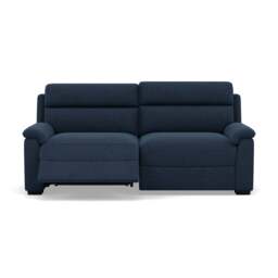Eldon 3 Seater Power Recliner - 2.5 Seater Sofa 2 Power Recliners Fabric - Power Recliner Power Footrest Headrest & USB - FAB-MIL-303 NAVY