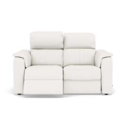 Nicoletti Giacomo 2 Seater Recliner Sofa - 2 Seater Sofa Power Recl Lumber Support CK Botero - Power With Power Headrest Footrest Lumbar & USB - Botero 2153 Bianco - thumbnail 1