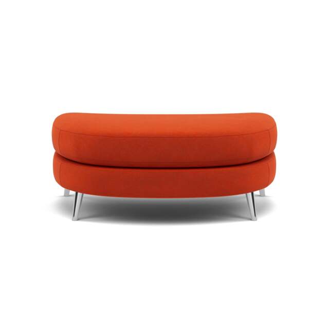 Phoebe Oval Footstool - Oval Cuddler Stool Grade B - Plush Velvet Paprika / Chrome - image 1