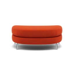 Phoebe Oval Footstool - Oval Cuddler Stool Grade B - Plush Velvet Paprika / Chrome - thumbnail 1
