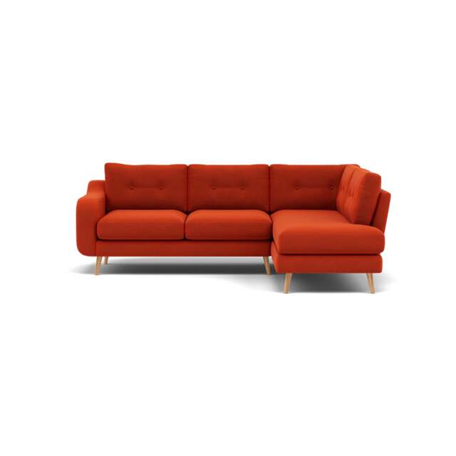 Phoebe Corner Sofa - Corner Group RHF Grade B - Right Hand Facing - Plush Velvet Paprika / Natural - image 1